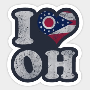 I Heart Flag of Ohio Sticker